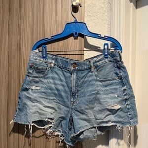 American Eagle Outfitters Blue Distressed Jean Shorts